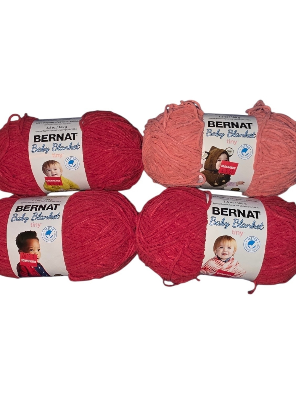 Baby Blanket Tiny Yarn Skeins - Pink & Coral